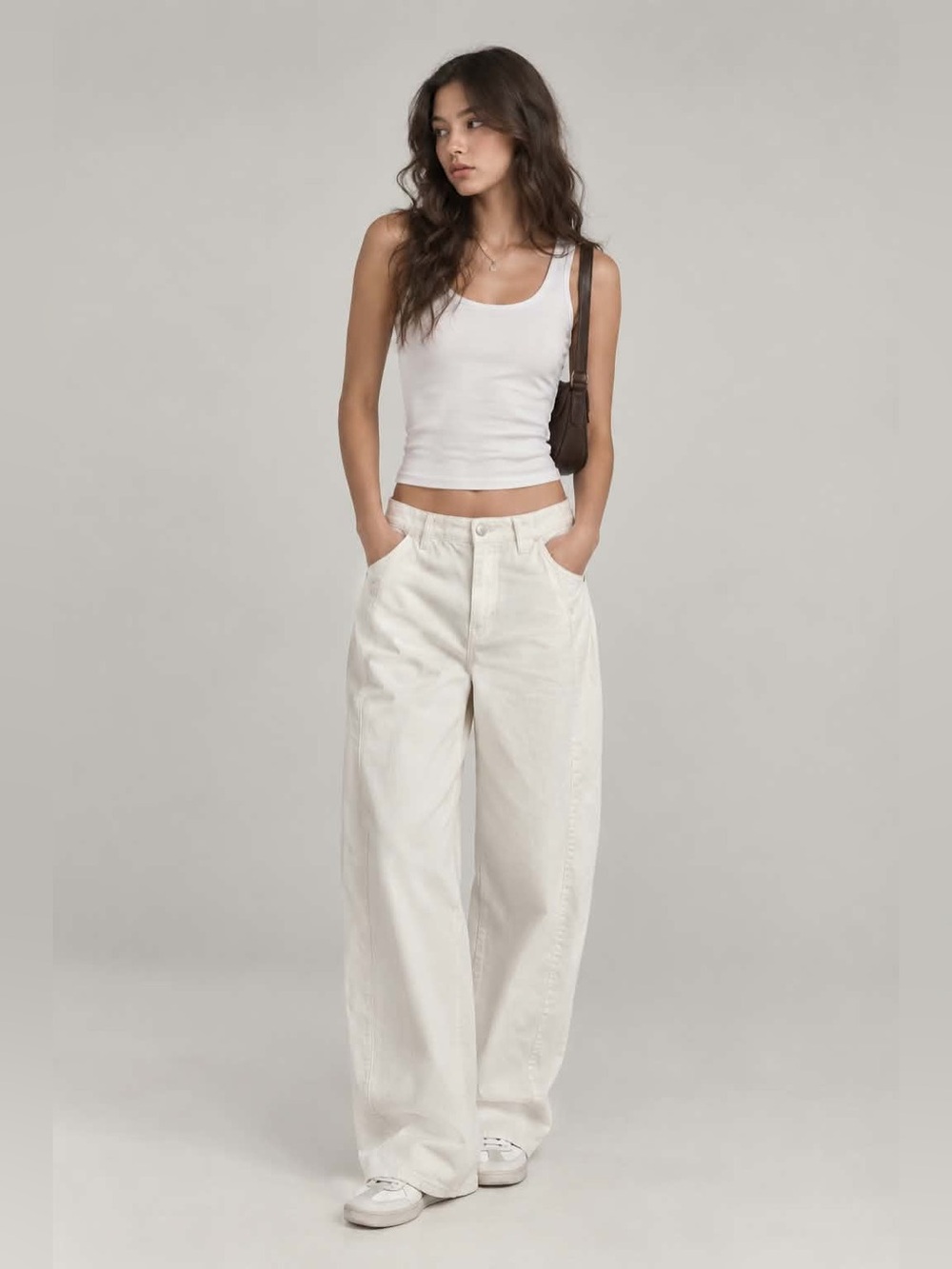 AWARE Women's Straight Barrel leg White Pants